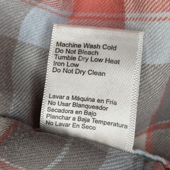 JACHS Girlfriend Plaid Flannel BEA Western Shirt Snap Front Blue Pink Small - Picture 10 of 12